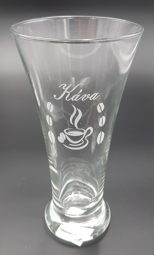 Jemné gravírování skla - 400ml sklenice laté