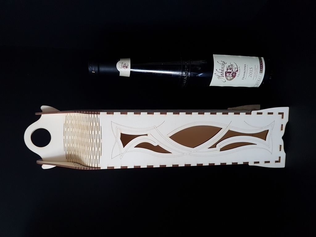 Luxusní dárkový box na víno, ručně dobarvovaný-moderní