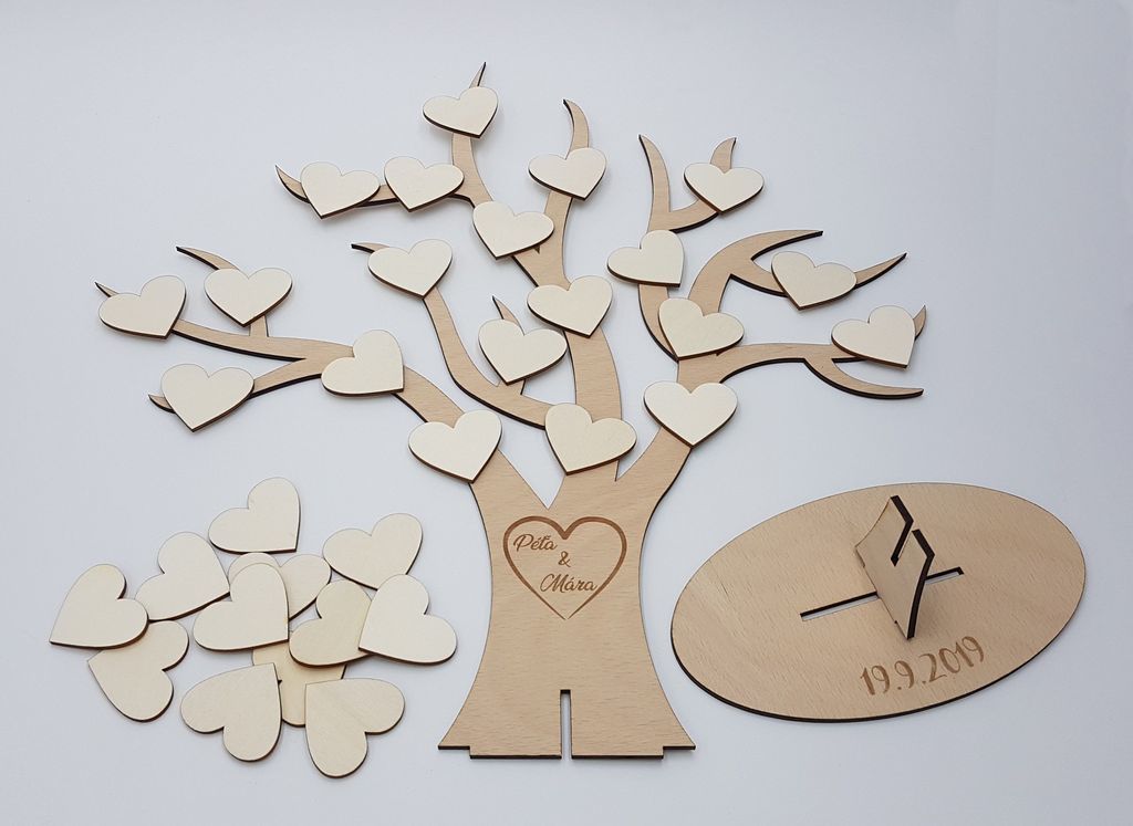 Dřevěný svatební strom- na přání novomanželům