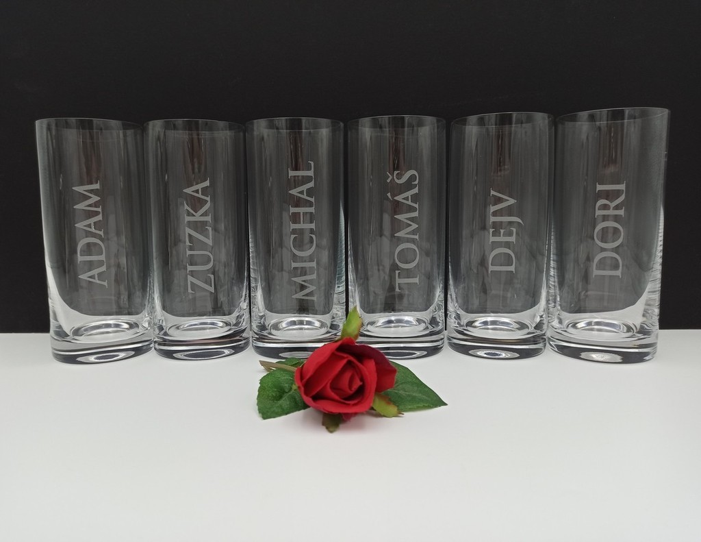 Jemné gravírování skla - sklenice 300 ml na juice