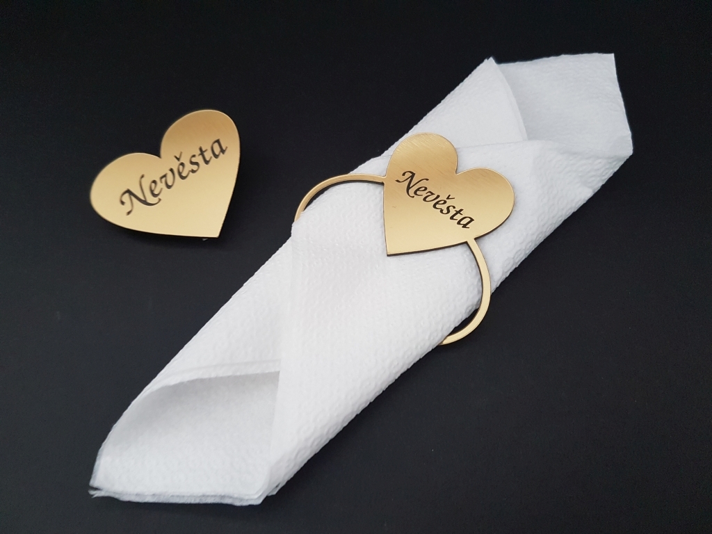 Držáček na ubrousky - zlatý plast