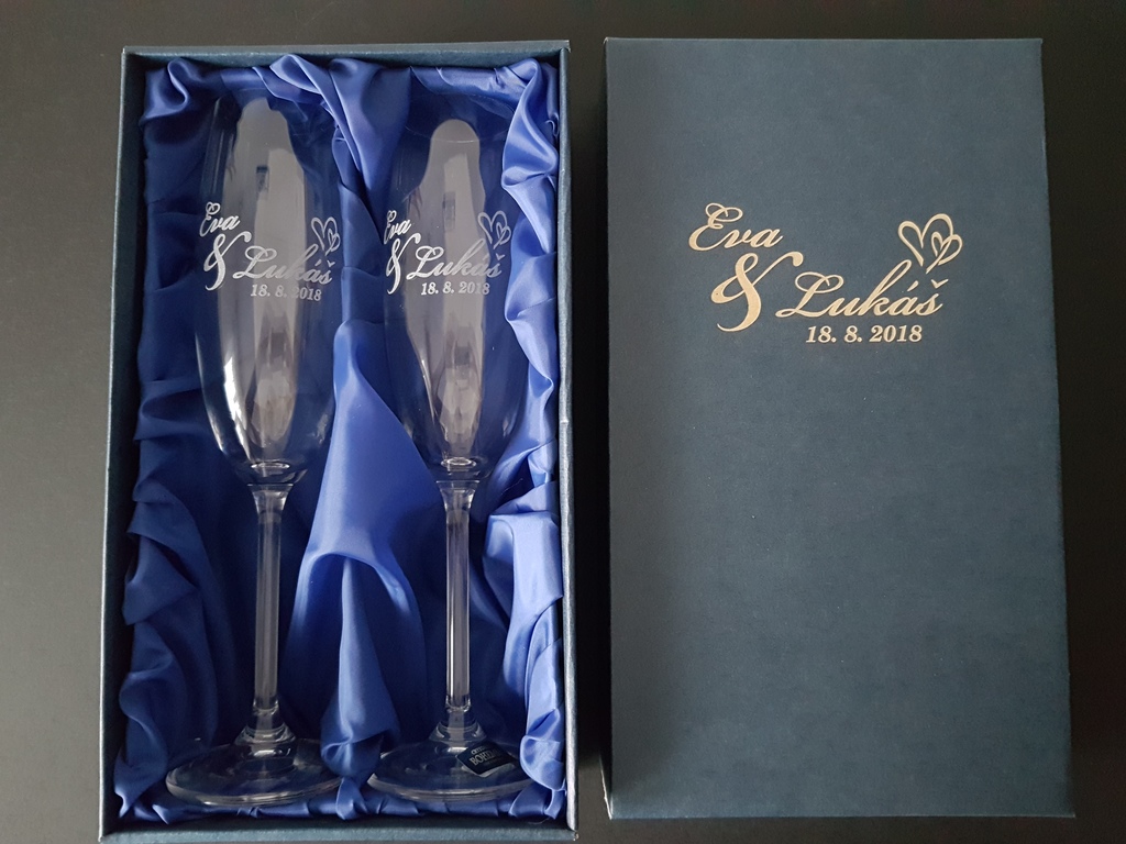 Gravírovaný svatební set - skleničky pro novomanžele