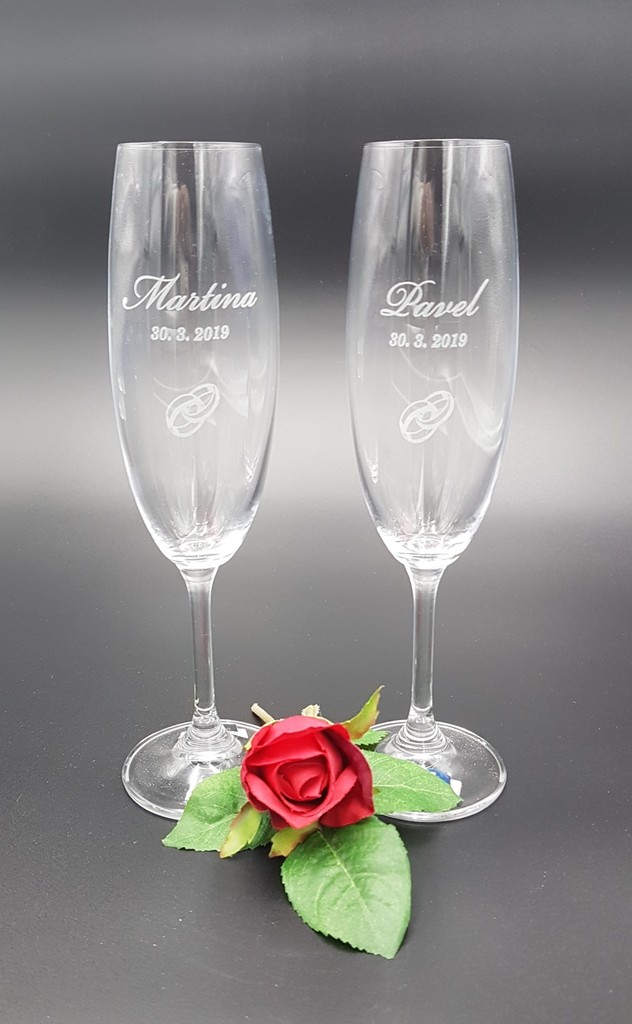 svatební šampusové sklenice - gravírované