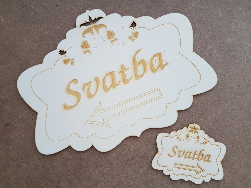 Drevěná směrovka svatba