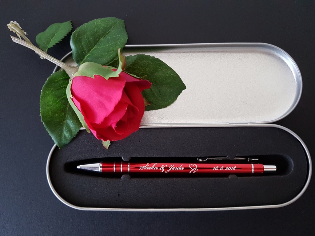 Gravírovaná svatební propiska - kovová