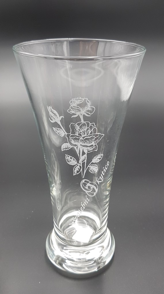 svatební váza - gravírovaná